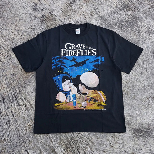 Grave of the Fireflies T-shirt短袖t恤 Black New style