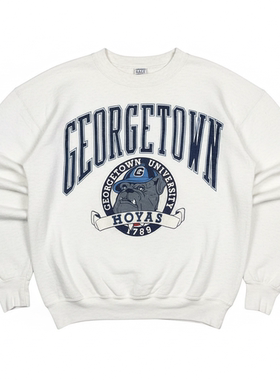 georgetown乔治敦大学美式复古小众慵懒风圆领卫衣男女情侣款宽松