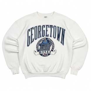 georgetown乔治敦大学美式复古小众慵懒风圆领卫衣男女情侣款宽松