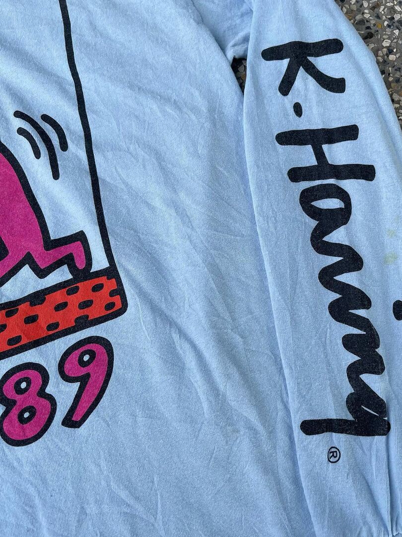 미국 스트리트 아티스트 시리즈 KEITH HARING 디자인 틈새 긴팔 티셔츠