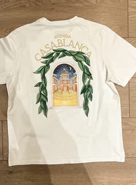 Casablanca Men's White T-shirt短袖t恤 Black Punk Hip-hop