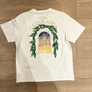 Casablanca Men's White T-shirt短袖t恤 Black Punk Hip-hop