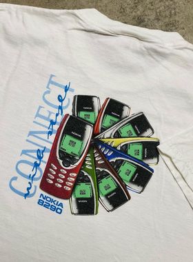 平价好物 重磅不透 vibe国潮t恤短袖诺基亚印花休闲男女上衣