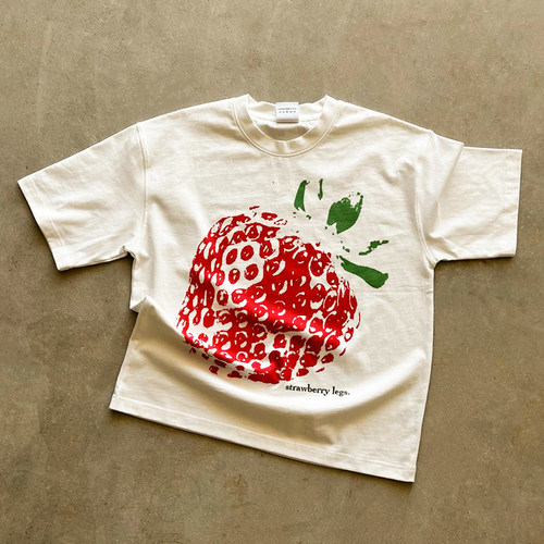 Strawberry T-shirt短袖t恤 White Cute Sense of design Large
