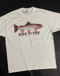 t恤秋季 ins街头潮图born 短袖 fish创意男女穿搭宽松加大码 百搭