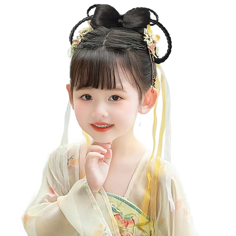 儿童古装汉服头饰造型假发发髻