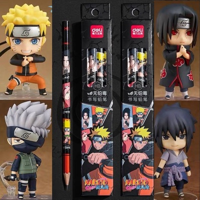 得力火影忍者六角原木耐磨腐铅笔