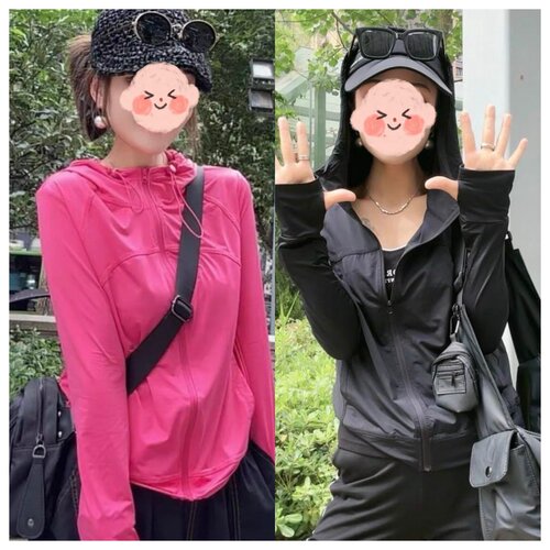 冰凉爽高弹连帽防晒衣女2025夏季新款时尚休闲户外旅游速干短外套