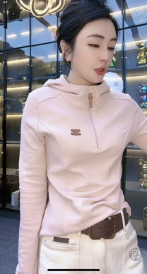 带帽拉链双面德绒卫衣女