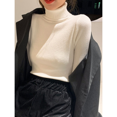 秋冬2025新款韩版黑色百搭高领