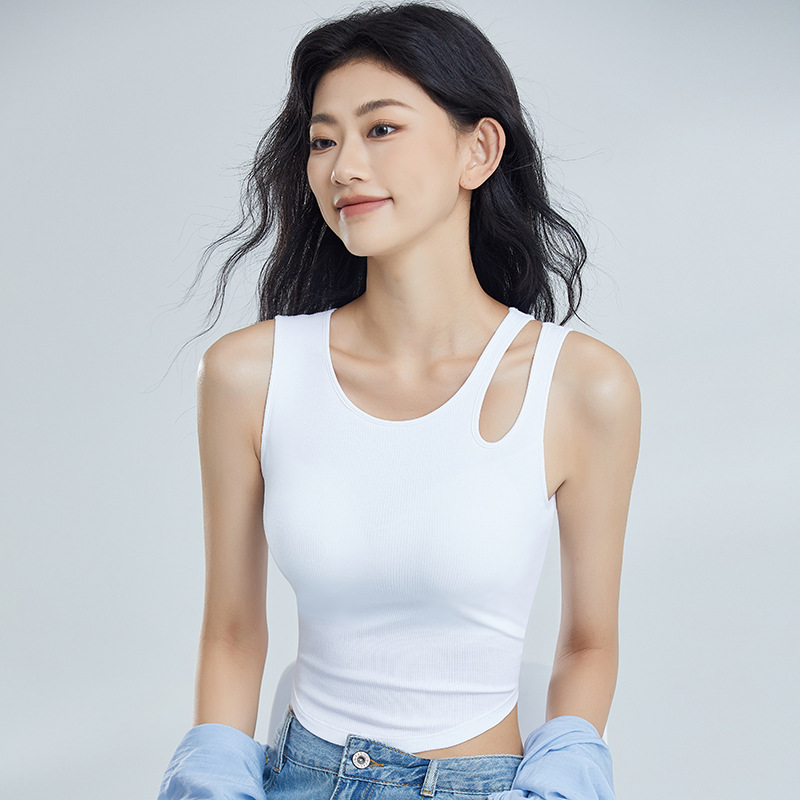 带胸垫吊带背心女镂空健身瑜伽运动背心女夏季可外穿修身无袖打底
