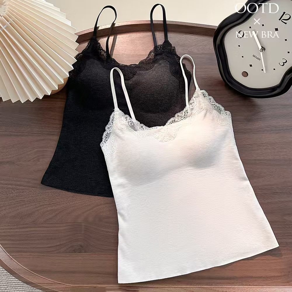 蕾丝边性感保暖背心女冬季带胸罩一体内搭修身打底纯欲吊带上衣,女士内衣/男士内衣/家居服,保暖背心,淘宝优惠券,粉丝福利购,淘宝优惠卷