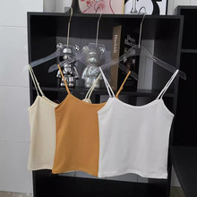 实拍黑色打底吊带背心女无胸垫净版内搭基础纯色遮副乳细肩带上衣