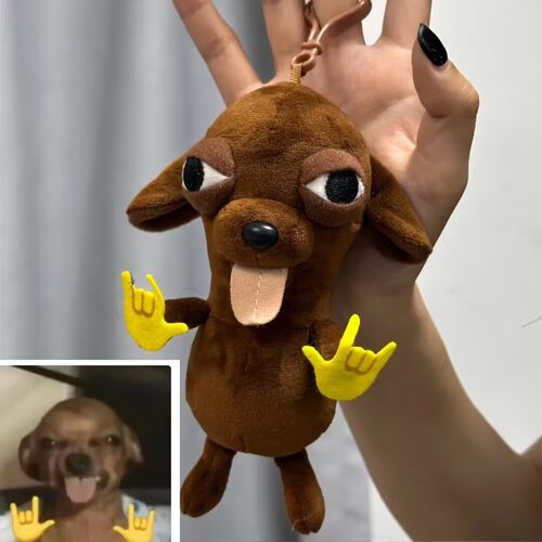 嘻哈摇滚吉娃娃抽象毛绒玩偶挂件