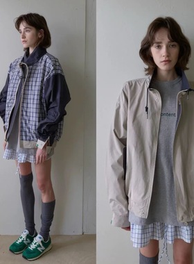 【现货】韩国nocontent复古两面穿立领工装宽松休闲夹克风衣外套