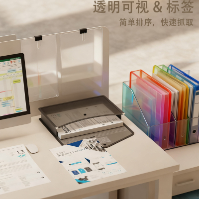 A5小号按扣式透明加厚大容量学生用文件袋收纳袋子塑料包资料装作业办公用品文件夹公文包防水票据袋定制logo