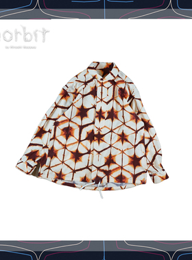 Norbit Uneven 扎染套头复古印花长袖衬衫潮流街头时尚个性上衣