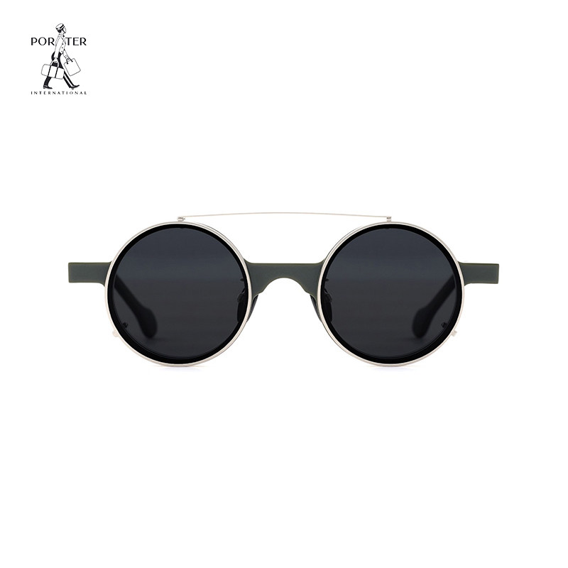 PORTER X CLASSICO联名款胶框外挂式墨镜复古高级感圆框太阳眼镜
