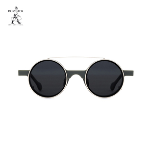 PORTER X CLASSICO联名款胶框外挂式墨镜复古高级感圆框太阳眼镜