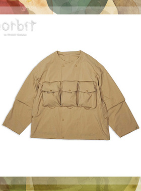 Norbit 日本山系户外夹克 防泼水多口袋 纯色圆领长袖衬衫外套