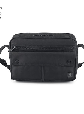 PORTER MELODY 双拉链暗纹尼龙斜挎包挎包通勤包邮差包单肩包