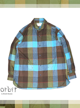 Norbit 日系格子衬衫上衣 工装风外套多口袋宽松休闲长袖