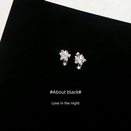 Ab | 星河 | 五角星型锆石钛钢耳钉耳骨钉耳蜗钉免摘养耳洞耳饰品