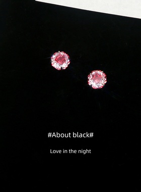 Ab | 红玫瑰 | 锆石爆闪夹心玫瑰切养耳316L钛钢耳钉耳骨钉耳蜗钉