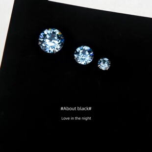 Ab | 海洋 | 海蓝色华子爆闪316L钛钢耳钉耳垂钉耳骨钉耳蜗钉