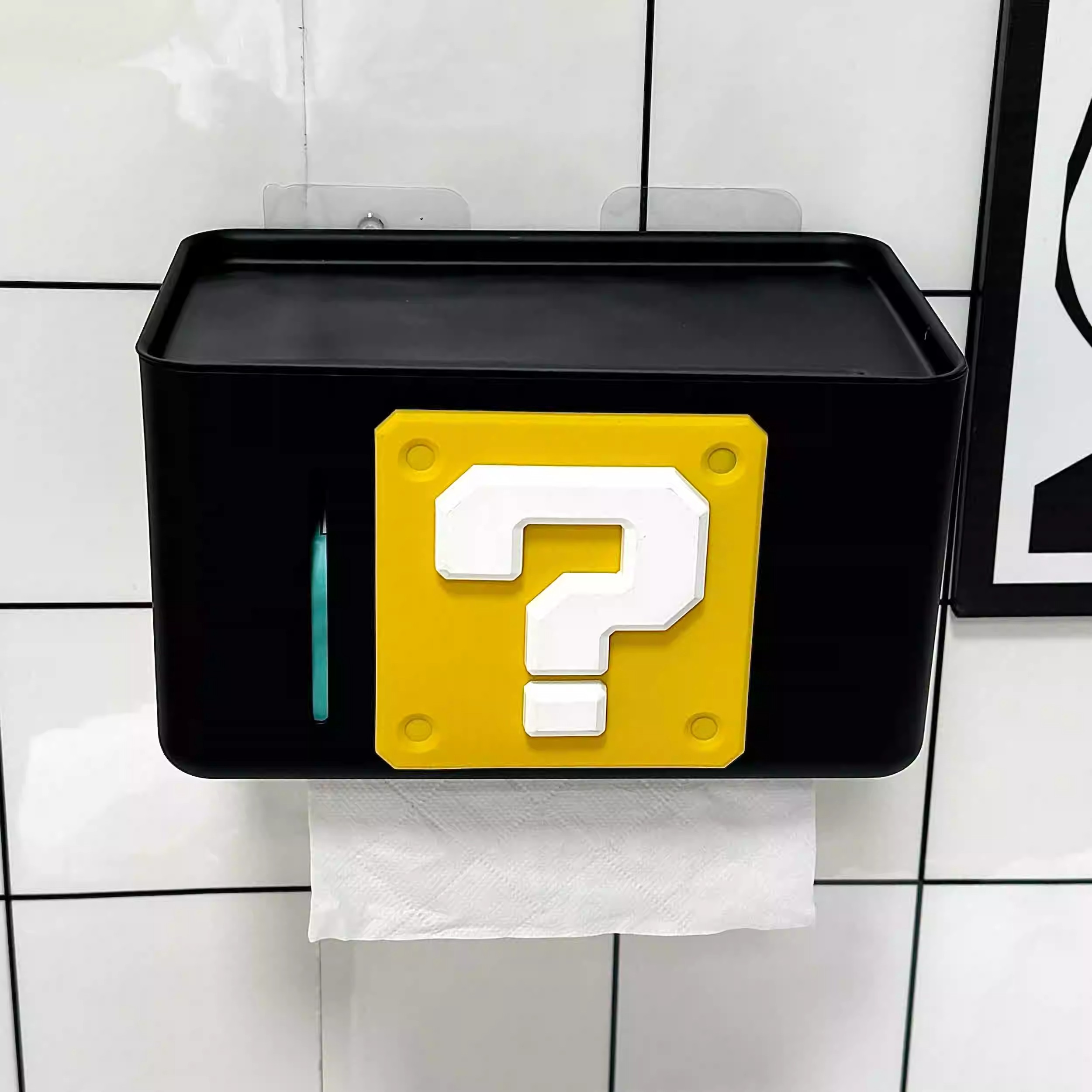 马里奥创意卡通纸巾盒抽纸卫生间厕纸盒浴室防水免打孔厕所壁挂式