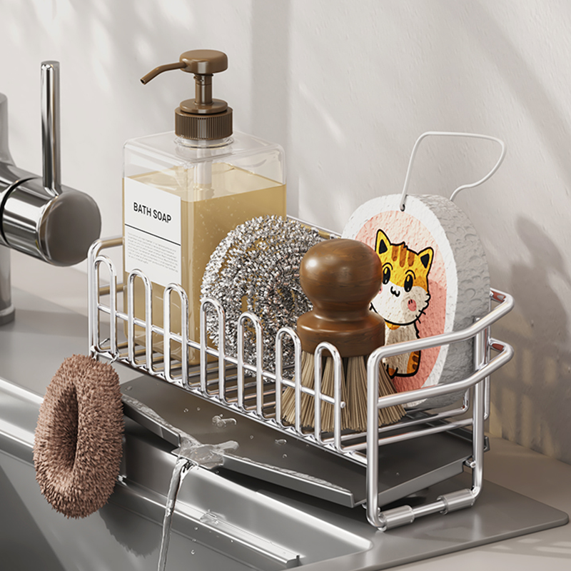 家图腾304不锈钢抹布沥水置物架