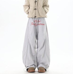 上市 新款 2026春秋男女款 美式 休闲裤 潮流印花加绒弯刀裤 精品