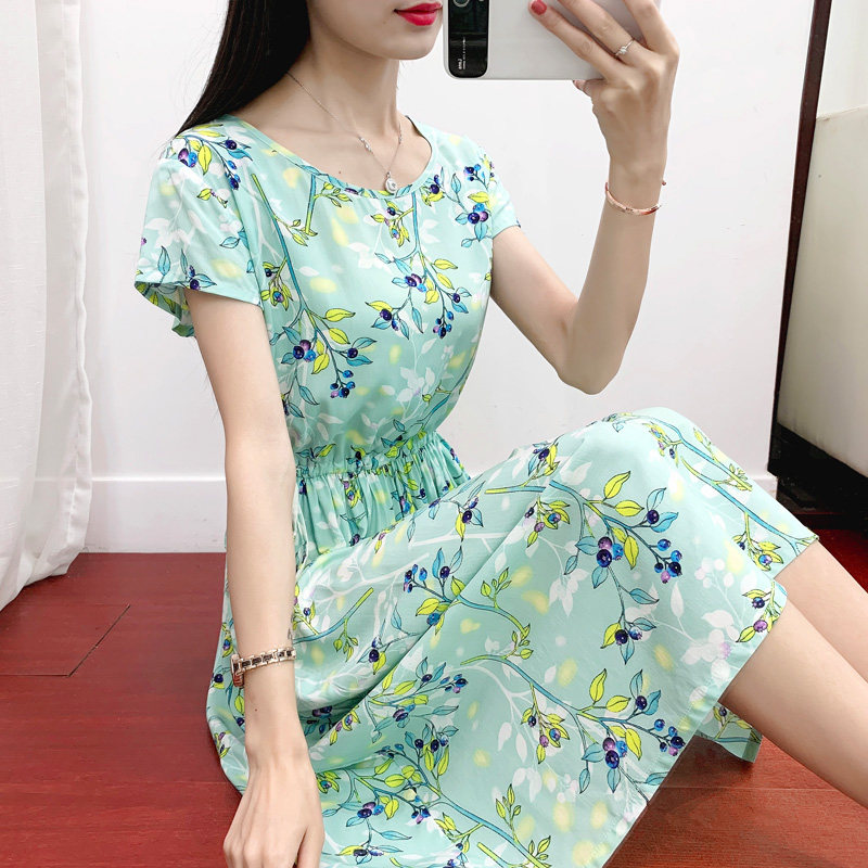 新款高端棉绸洋装女夏季