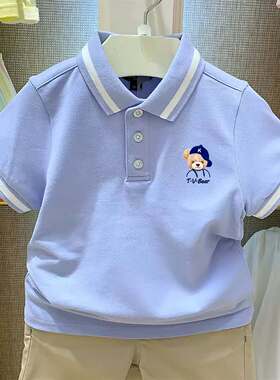 chris童装2026夏季新款男童装全棉短袖T恤中大童POLO衫翻领上衣潮