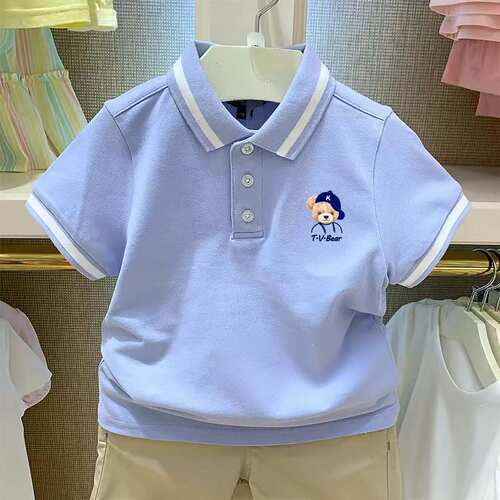 chris童装2026夏季新款男童装全棉短袖T恤中大童POLO衫翻领上衣潮