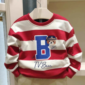 chris童装 25春秋新款 男童棉毛圈卫衣中大童儿童条纹圆领卫衣外套