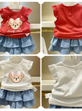 chris童装2026夏季新款女童婴童装短袖T恤纯棉小飞袖无袖背心洋气