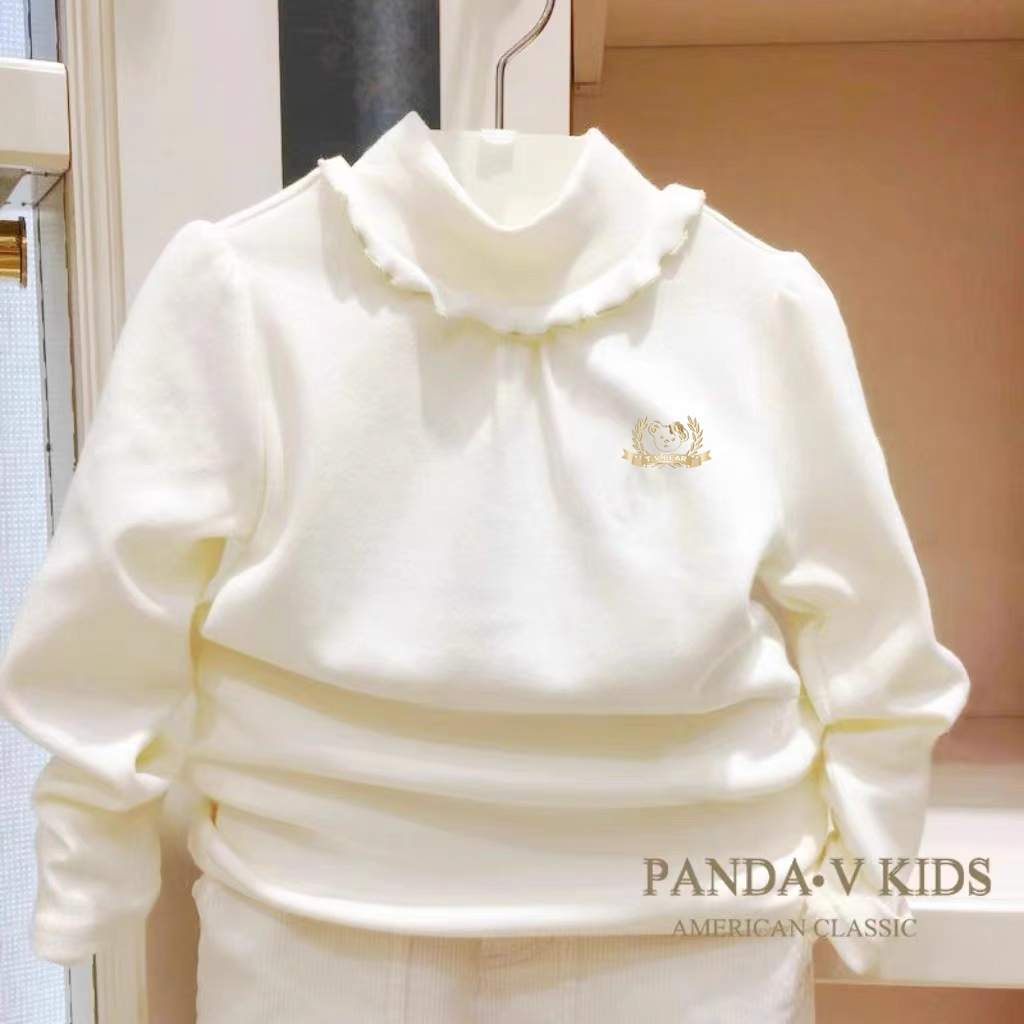 chris童装25春秋冬新款女童棉长袖T恤中大童半高领休闲百搭打底衫