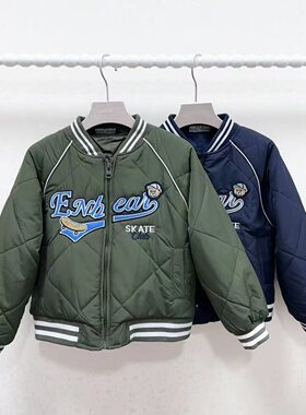 chris童装2026秋冬新款男童棉服中大童装棉衣儿童休闲百搭外套潮