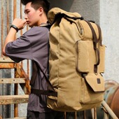 110升大容量帆布包户外登山双肩背包男旅行包行李搬家背包行军包