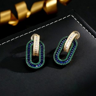 七夕节礼物高级感5a级锆石椭圆形耳钉s925纯银轻奢耳饰大气耳环