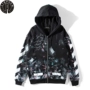 Thương hiệu thủy triều Linpoem TẮT pháo hoa đầy sao bắn tung tóe graffiti TRẮNG 18SS mẫu nam và nữ trùm đầu áo len mùa đông - Cao bồi quần áo nam mùa hè