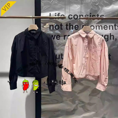 播女2024秋季新款新中式翻领衬衫百搭短外套BDR3CD3284时光定格