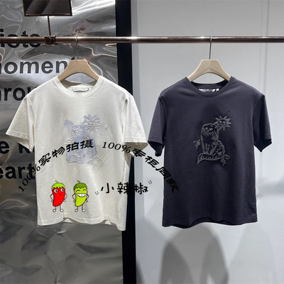 播女2025春季新款休闲短袖上衣圆领宽松T恤BDS1YD1600街角的猫