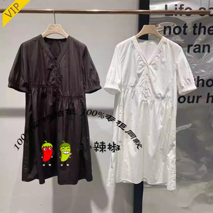 衣播2024秋季新款不对称设计收腰连衣裙女款长裙BDR3LD3252浅月