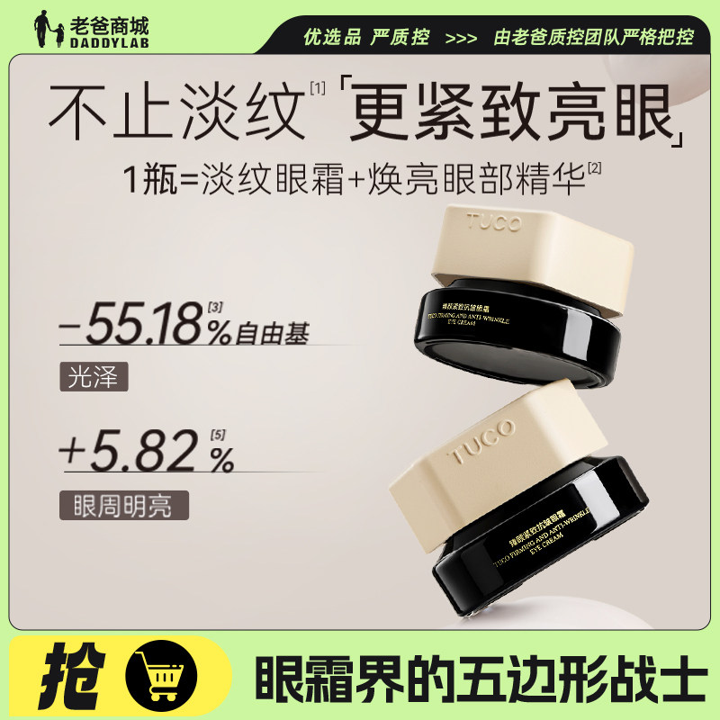 老爸评测tuco法老眼霜抗皱紧致淡纹含烟酰胺咖啡因眼霜正装,美容护肤/美体/精油,眼霜,淘宝优惠券,粉丝福利购,淘宝优惠卷