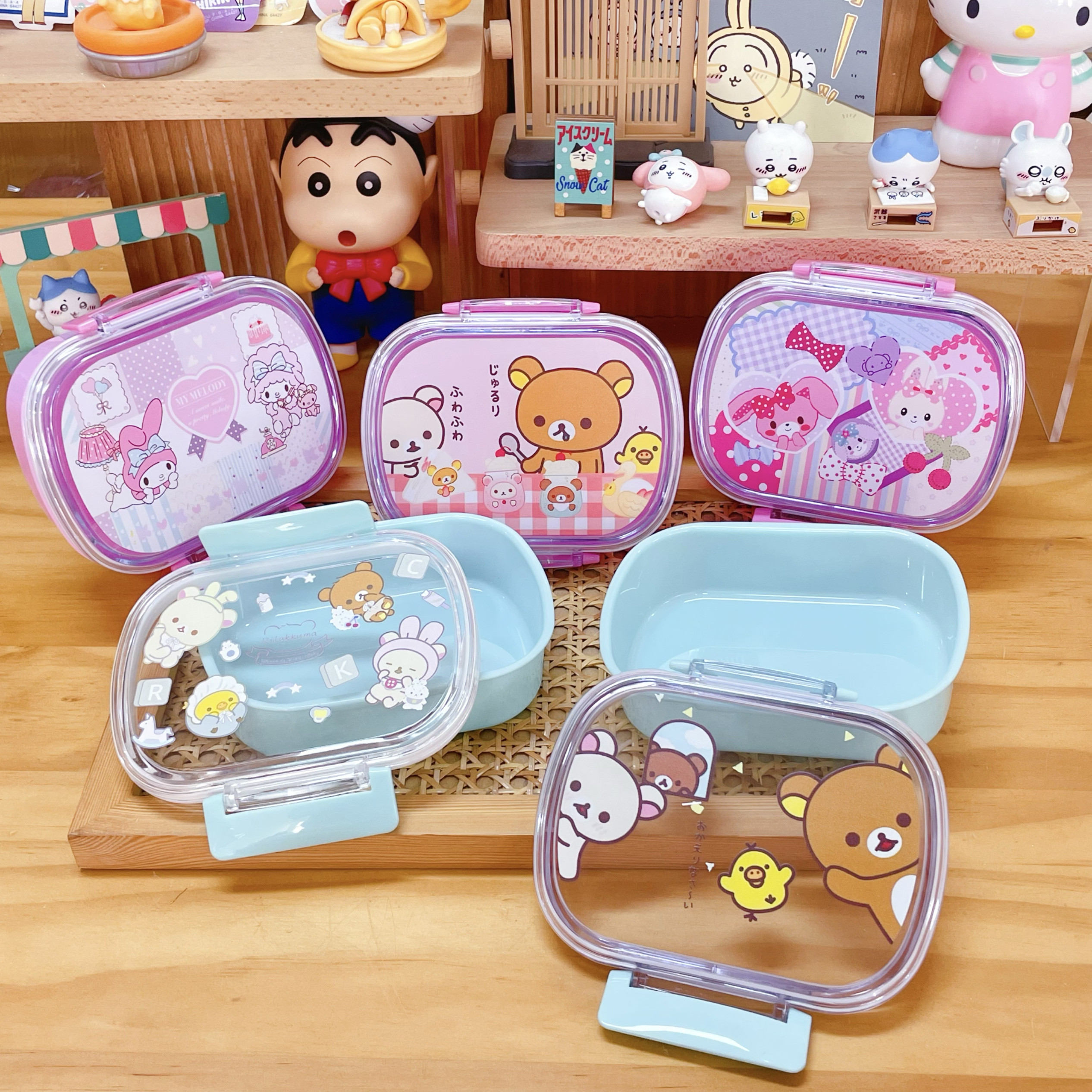 日本卡通可爱便当点心水果饭盒餐盒400ml