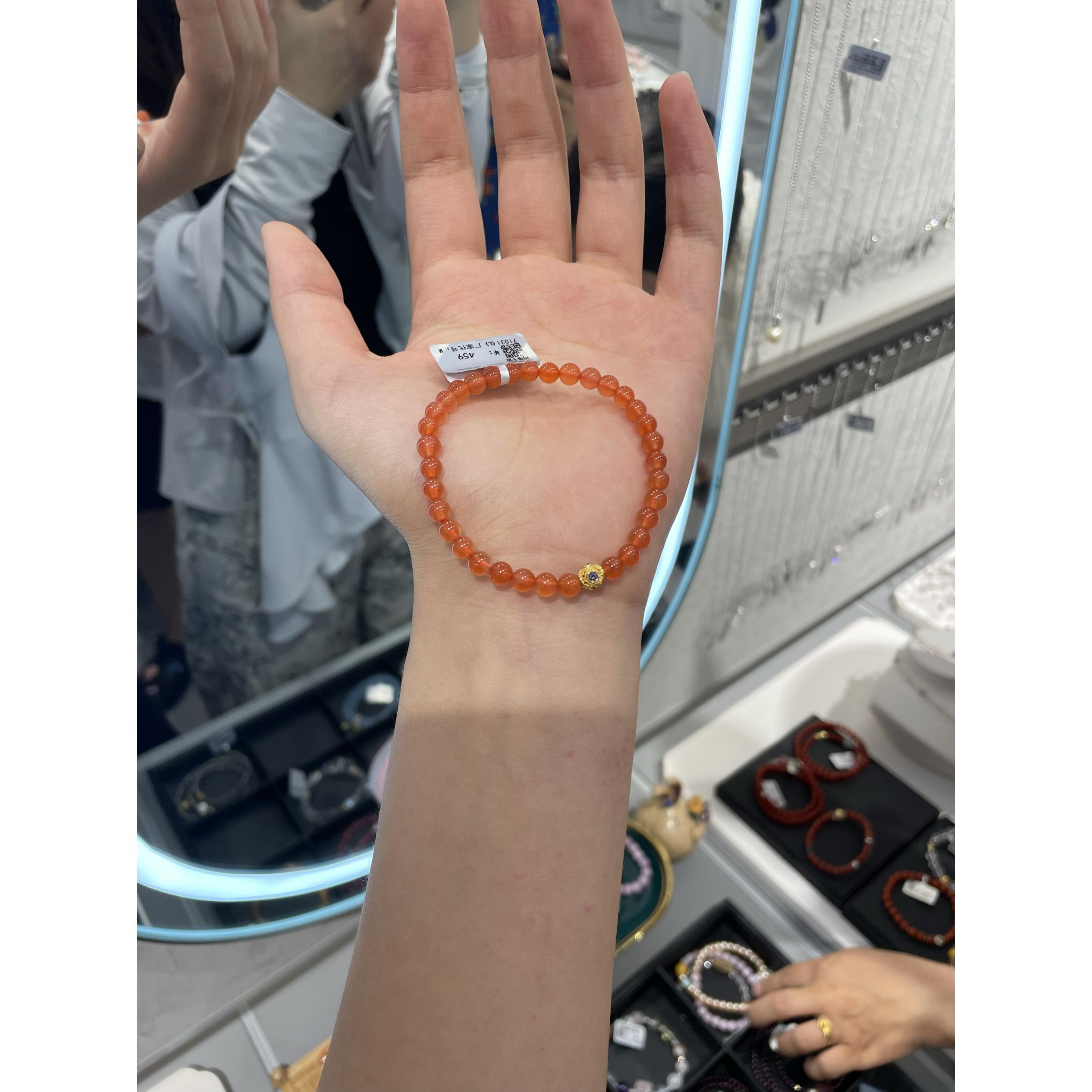 许昌胖东来新款925银南红玛瑙手链
