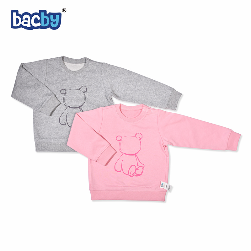 Bacby2025新款男女同款童装卫衣圆领套头春秋款时尚休闲百搭洋气
