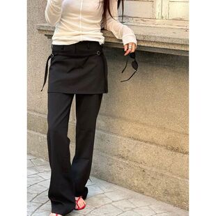 2026春季 韩国东大门Lond 西裤 休闲裤 式 新款 fla假两件裙裤